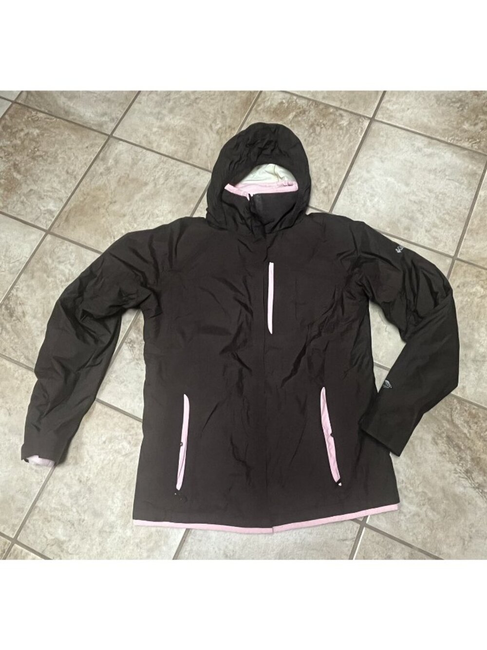2 pc Girls Columbia Brown & Pink Jacket w/ Hood Pockets Size XLarge 18/20 U11